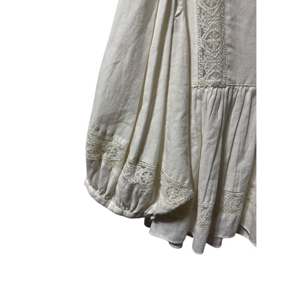 Zara BOHO Top Size S Off White Lace Inserts - Picture 4 of 10